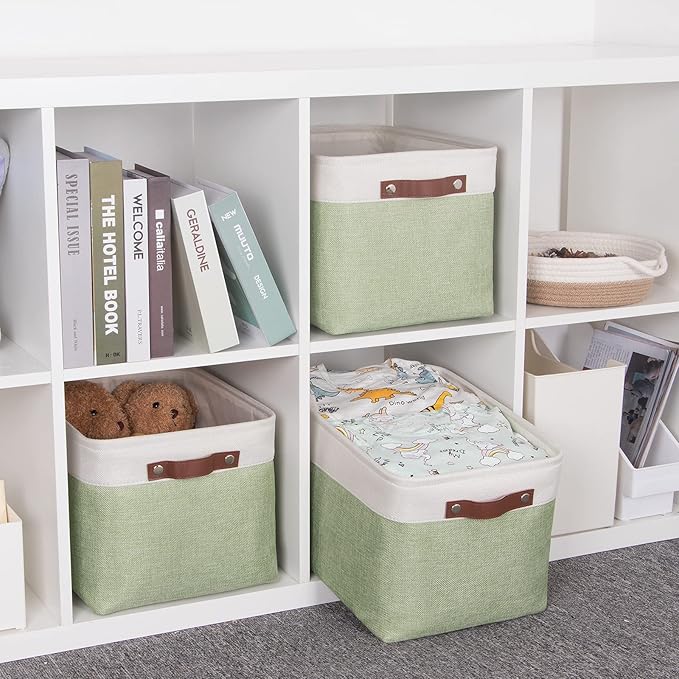 HNZIGE Storage Basket for Organizing Clothes(3 Pack) Decorative Storage Bins for Shelves Toys, Fabric Canvas Bins Storage Org