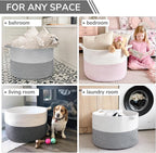 INDRESSME Extra Large Laundry Basket, Cotton Rope Blanket Basket for Nursery Living Room, Decorative Woven Storage Basket wit