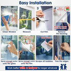 Coavas One Way Privacy Window Film, Sun Blocking Reflective Window Film See Out Not in, Heat Control Window Tint for Home, Anti UV Static Cling for Windows Glass Door (Blue, 23.6 x 78.7 inches)