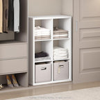 Furinno Cubic Closet Organizers and Storage, 6-Cube Closet Organizer, Open Shelf Closet Storage, Extra Thick Frame for Wardro