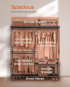 CASAMAYA Clothes Rack, Portable Closet, 54.3 Inch Large Capacity Wardrobe Closet, Clothes Storage Organizer with Shelves and 