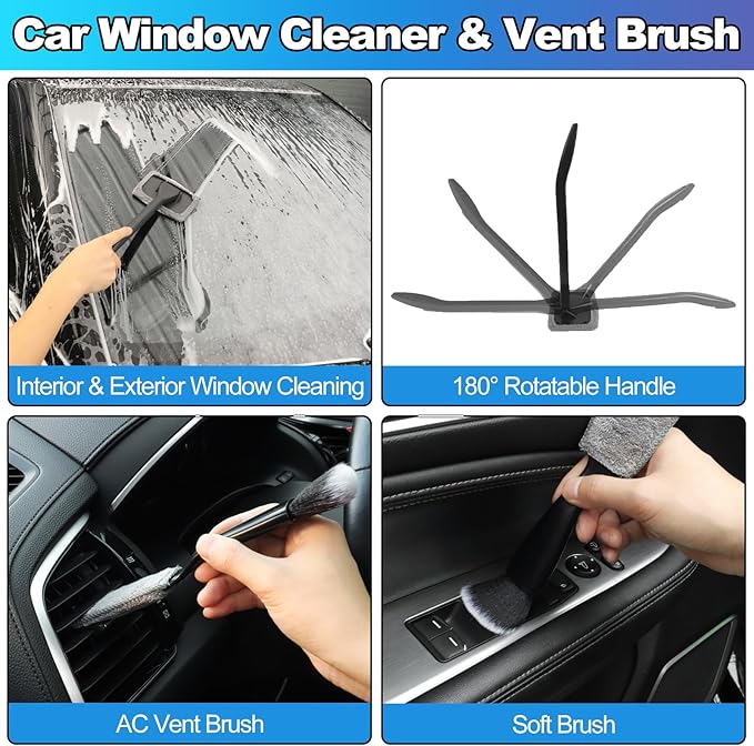 NIKCOSMK Car Cleaning Kit, Car Detailing Kit with Car Vacuum 8000PA High Suction, Car Interior Cleaning Supplies with Detaili