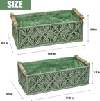 HOSROOME Macrame Boho Decor Baskets for Organizing Woven Decorative Basket for Countertop Toilet Paper Basket for Tank Top fo