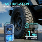 Tire Inflator Portable Air Compressor,Tire Air Pump with Digital Pressure Gauge,LED Lights&Auto Shut-Off Function,Cordless Pump with 12V DC Car Plug,Air Compressor for Car,Motorcycle,Bicycle,Ball