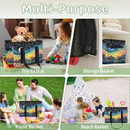 Reusable Grocery Bags Heavy Duty Shopping Bags Foldable Large Tote Bags with Long Handles & Hard Bottom