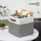 Temary Storage Cubes 12x12 Fabric Cube Storage Bins Foldable Storage Baskets with Handles, Decorative Storage Boxes for Organ