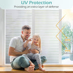 DOWELL Window Privacy Film, Frosted Glass Window Film, Static Cling Glass Vinyl, Heat Blocking Frosting Coverings, Removable Door Stickers for Home Office, Non-Adhesive, Reusable, 23.6 x 118.1 inches
