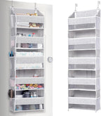 ULG 1 Pack Over Door Organizer with 5 Large Pockets 10 Mesh Side Pockets, Upgraded Linen Texture Over The Door Storage, 44 lb