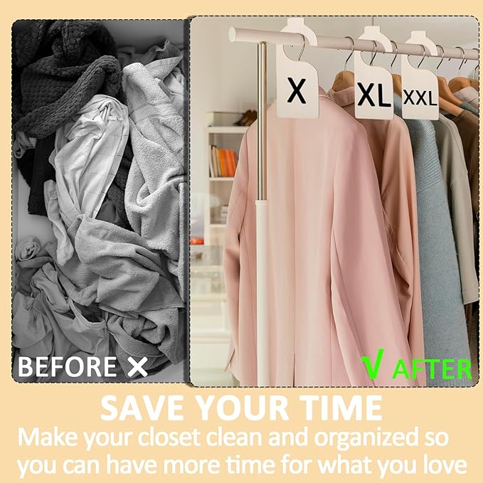 LLOUSSAK 30 Pieces Blank Closet Dividers, Wooden Closet Size Divider, Blank Organizers Hanger Separators Hanging Closets Divi