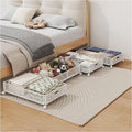 Under Bed Storage with Wheels, Foldable Pattern Carved Metal Under The Bed Storage, Tool-Free Assembly Under The Bed Storage 