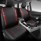 CAR Pass Bling Car Seat Covers Full Set, Shining Rhinestone Diamond Waterproof Faux Leather, Rear with Zipper, Universal Fit Automotive Glitter Crystal Sparkle Strips for Women Girl, Black Red