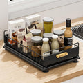Under Sink Organizer, Single Tier Metal Pull Out Sliding Drawer Shelf for Kitchen Bathroom Cabinet Storage, Sturdy Rack – Bla