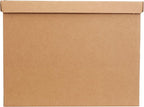 Amazon Basics Moving and Storage Boxes with Handles and Lift-Off Lids, Medium, 19" x 14.5" x 15.5", Brown, 10-Pack