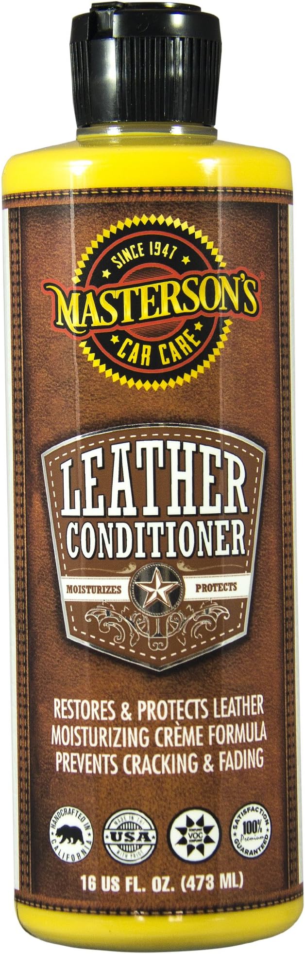 MASTERSON'S CAR CARE MCC_116_16 Leather Conditioner Dry-to-The-Touch - Restores Leather Interiors, Seats, Boots, Bags, Appare