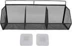 Metal Wire Basket, 3 Grids Wall Hanging Baskets, Wall Mount Slanted Opening Storage Organizer for Kitchen Bathroom Laundry Ro