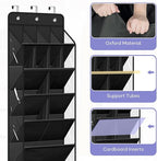 MISSLO Clear Over the Door Shoe Organizer Large Deep Pockets Hanging Shoe Rack for Closet Fit 20 Pairs Shoe Holder for Sneake