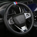 Cxtiy Steering Wheel Cover for BMW X1 X2 X3 X4 X5 X6 330i 530i 740i iX1 iX3 i4 i5 M3 M5 (Full Black, Standardized(14.5'-15'))
