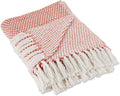 DII Woven Throw Collection 100% Cotton, Basketweave, 50x60, Spice
