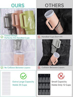 NiHome 35-Pocket Large Capacity Door Cup Organizer Fit for Stanley Tumblers 30oz, 40oz, Door Hanging Water Bottle Storage, Do