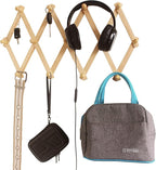 AMAPON Accordion Style Expandable Wall Wooden Coat Rack 13 Hooks (Pegs) Hang Hats Jackets Coffee Mug Purses Necklaces Towels 