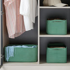 3-Pack Storage Baskets for Organizing | Woven Shelf Toy Basket | Rope Baskets for Gifts Empty | Closet Organizer Bins with Ha