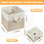 Geiserailie 6 Pcs 11 x 11 Inch Cube Storage Bins Fabric Storage Organizer Bins Foldable Cube Baskets with Sturdy Carry Handle