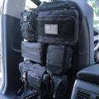 Universal Tactical Car Seat Back Organizer Bag Tactical Molle Vehicle Organizers Panel Vehicle Protector Organizers with 5 Detachable Pouches for Car (Upgraded C Black)