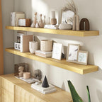 72 Inch Floating Shelves for Wall, 8 Inch Deep Floating Shelf for Storage & Display, Rustic Wall Mounted Shelf with Invisible