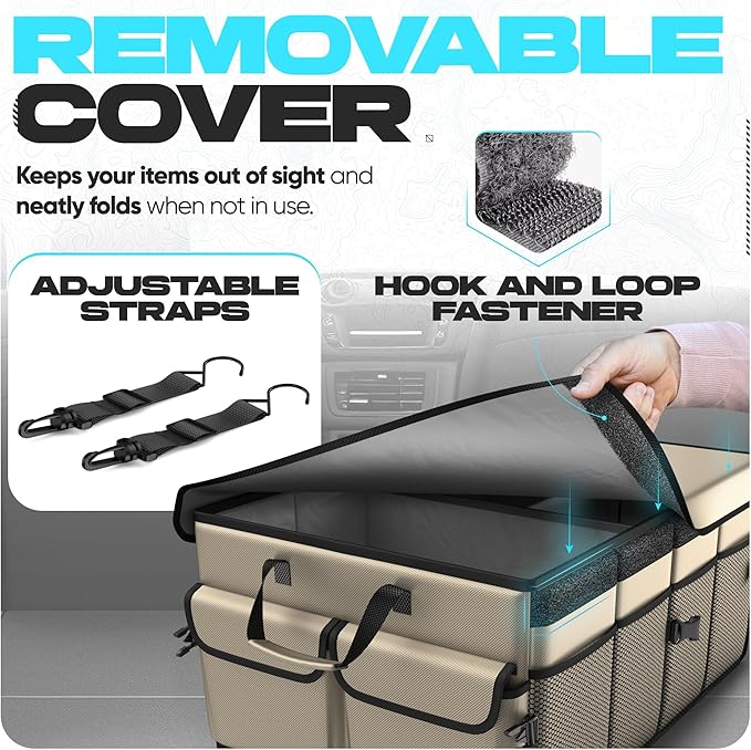 FORTEM Trunk Organizer For SUV Car Trunk Organizer, Foldable Storage, Car Accessories for Women Men, Collapsible Bag, Perfect C