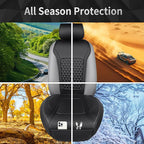 CAR PASS 1Pcs Nappa Leather Front Seat Cover for Cars, Waterproof Sideless Car Seat Cover, Durable Non-Slip Seat Protector Co