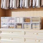 AWTATOS Shoe Storage Boxes, Thickened Shoe Storage Organizer with Clear Magnetic Door, Stackable Shoe Container with Lids, Co