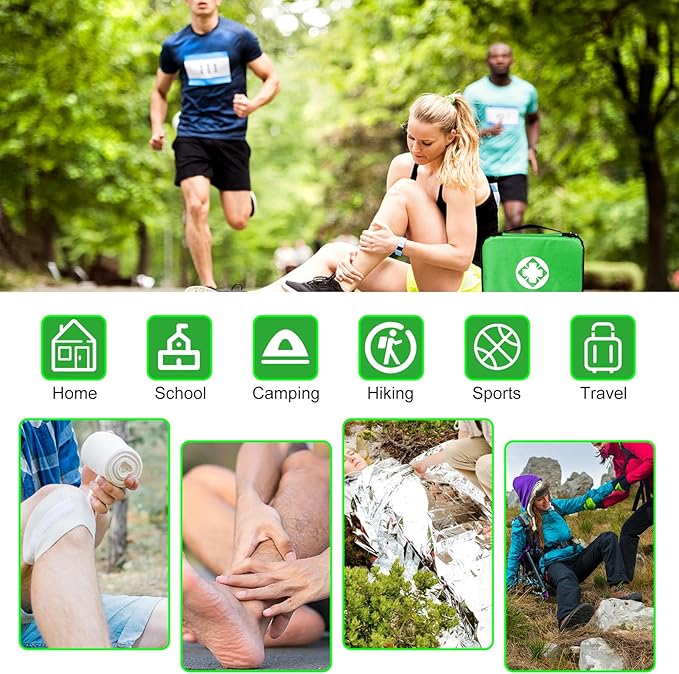 Home-Businesses First-Aid Emergency-Kit for Camping-Car - 300 Pcs Urgent Essential First Aid Kits Refill Supplies with Tourni
