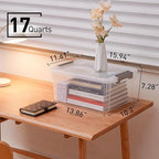 Citylife 6 Packs 17 QT Plastic Storage Bins with Lids Large Stackable Storage Containers for Organizing Clear Storage Box for