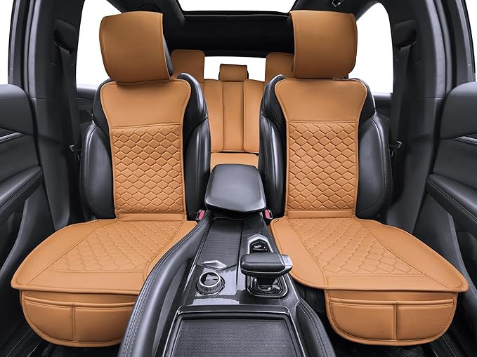 Elantrip Car Seat Cover Full Set Leather Car Seat Protector Universal fit for Most Cars SUVs and Trucks Water Proof Front and