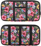 Dragonfly Floral Zippered Car Sun Visor Organizer Pens with Picture Holder Pouch for Electronics with Adjustable Straps and Multi-Pocket Easy Installation Universal Fit for Most Cars SUV