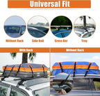 X AUTOHAUX 1000D PVC Waterproof Car Roof Bag Rooftop Cargo Carrier Bag Luggage Carriers for Cars with or without Rack Anti-Slip Mat 6 Door Hooks Set Blue - 15 Cubic Feet