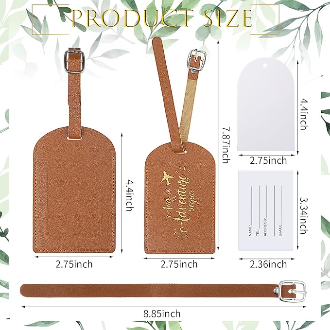 Amylove Bulk Luggage Tags Wedding Favors Adventure Begins Luggage Tags for Guests Travel Tag for Suitcase Bridal Gift 24 Pack