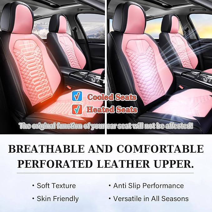 Coverado Seat Covers Full Set, Waterproof Nappa Leather Seat Covers for Cars, 5 Seats Universal Car Seat Protectors, Black an