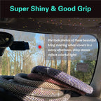 PINCTROT Large Size Bling Comfy Steering Wheel Cover with Jumbo Crystal Rhinestones, Anti-Slip Diamond Leather, 15.5-15.75 Inch (Blue)