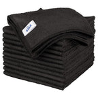MR.SIGA Microfiber Cleaning Cloth, All-Purpose Microfiber Towels, Streak Free Cleaning Rags, Pack of 12, Black, Size 32 x 32 