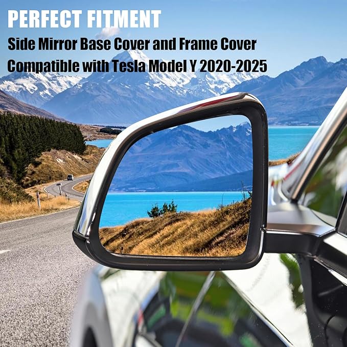 Jaronx Compatible with Tesla Model Y Mirror Bottom Cover & Housing Frame 2020-2025, Left Driver Side Rearview Mirror Cover Bracket Lower Base & Frame Housing Replacement for Tesla Model Y