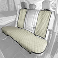 FH Group Car Seat Cushion Rear Set Beige Faux Leather Automotive Seat Cushions - Universal Fit, Rear Car Seat Cushion, Car Se
