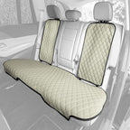 FH Group Car Seat Cushion Rear Set Beige Faux Leather Automotive Seat Cushions - Universal Fit, Rear Car Seat Cushion, Car Se