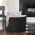 INDRESSME 115L Extra Large Black Blanket Basket, Dog Toy Bin Shoe Baskets Toy Box Organizer for Kids Decorative Laundry Baske
