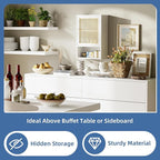 HITNET Medicine Cabinet, Rattan Bathroom Wall Cabinet Over Toilet, Bamboo Space Saver Storage Organizer with Door and Shelf f