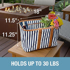 CleverMade Collapsible LUXE Tote - Reusable Grocery Shopping Storage Bag Organizer w/Handles Reinforced Bottom