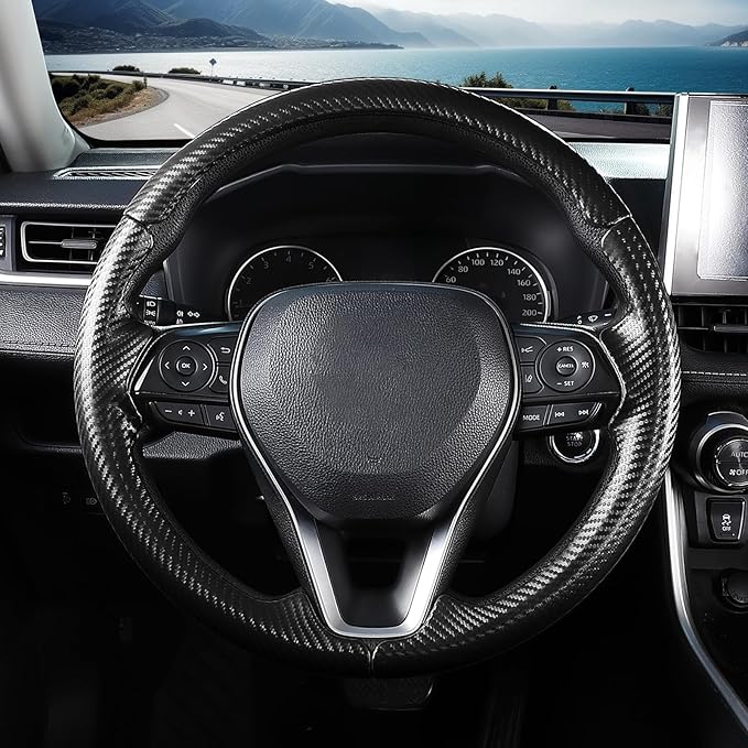 Fit for Toyota Steering Wheel Cover, Car Steering Wheel Cover for Toyota Corolla(2020-2026) Rav4(2019-2025) Camry(2018-2024) Venza(2021-2024) Avalon(2019-2022) Accessories (Matte Black)