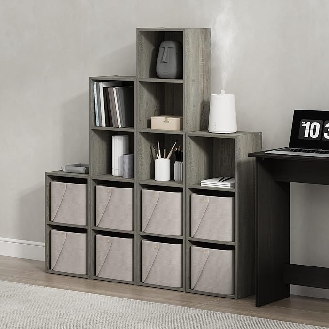 Furinno PASIR Book Shelf, 4-Tier Modern Bookshelf, Open Shelves Bookcase 9 x 12 x 42, Easy Assembly, for Living Room, Bedroom
