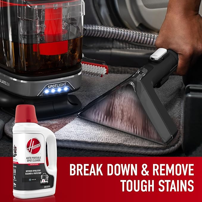 Hoover Auto Portable Spot Cleaner Solution, 64 oz., Fresh Car Scent, Car Interior Upholstery Cleaner and Protectant, Tackles 