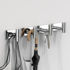 VAEHOLD Hat and Coat Wall Mount Rack - Hooks for Robes, Bags, Keys, and Towels - Bathroom Towel Hanger Organizer (Polished Ch